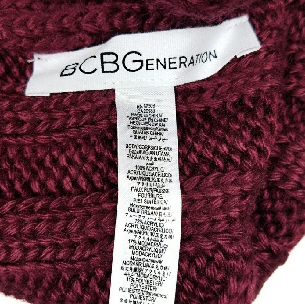 ❄3/$20 BCBGeneration Faux Fur Pom Pom Beanie - Picture 4 of 4